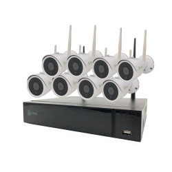 Kit Videosorveglianza IP wireless  8 telecamere ip hd Wifi autoconfigurante 2 mxp hdd 1tb incluso