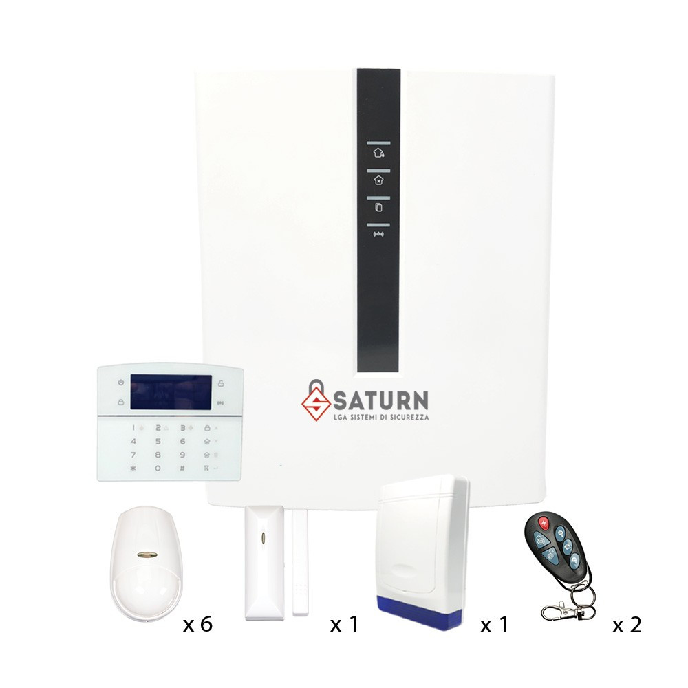 Antifurto Saturn IP Sistema Wireless e filare con combinatore GSM e collegamento LAN